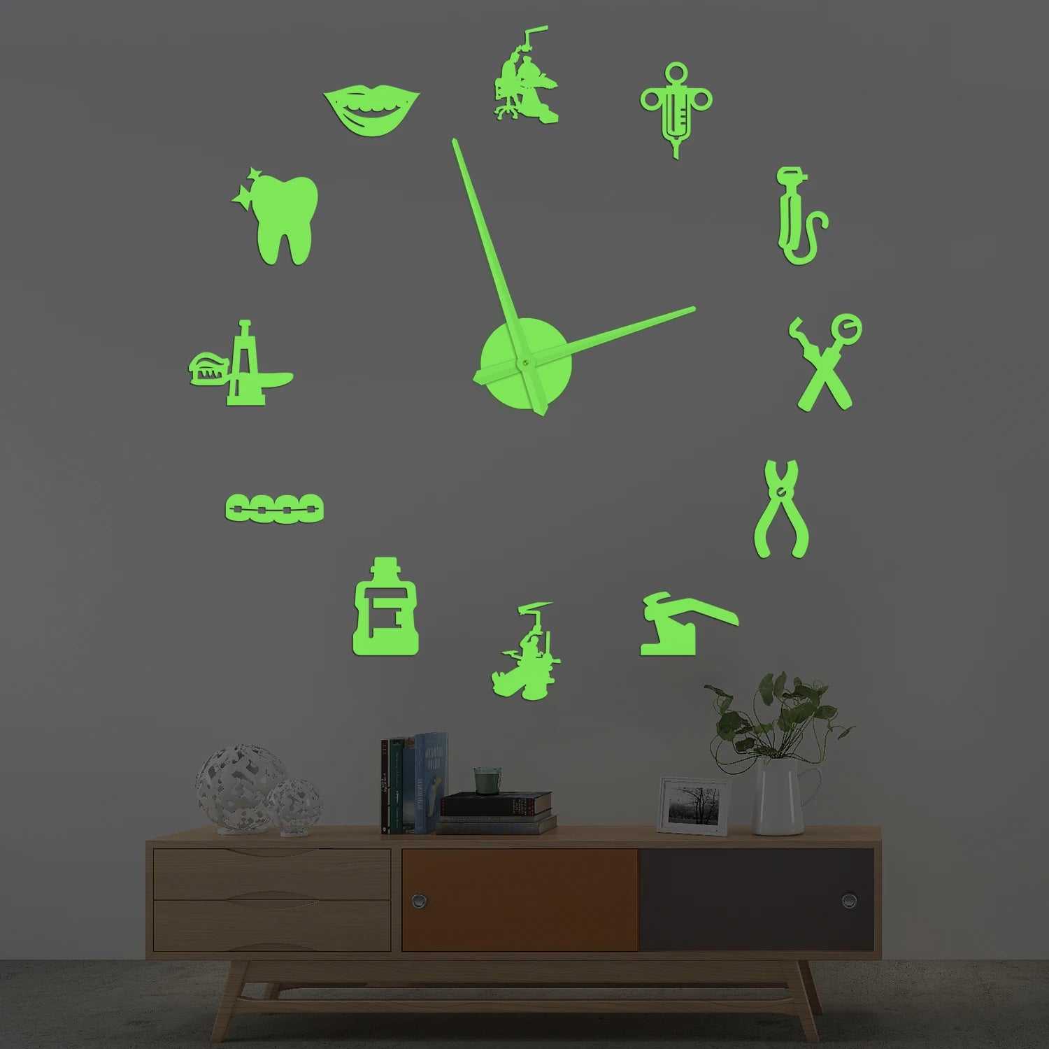 Dentist DIY Giant Wall Clock Dental Doctor Oversized Wall Clock