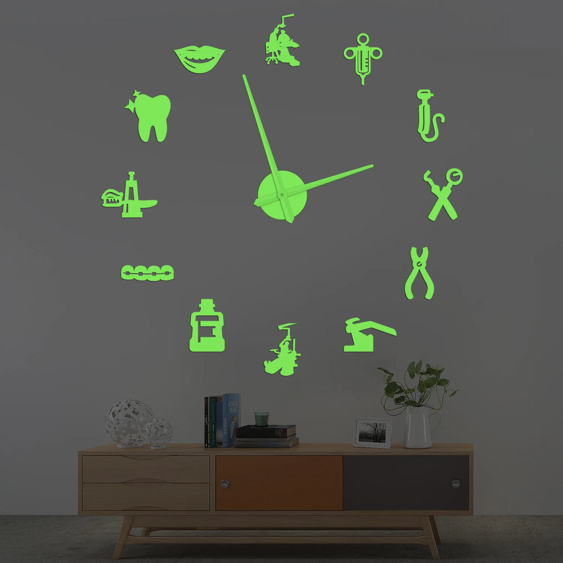 Dentist DIY Giant Wall Clock Dental Doctor Oversized Wall Clock