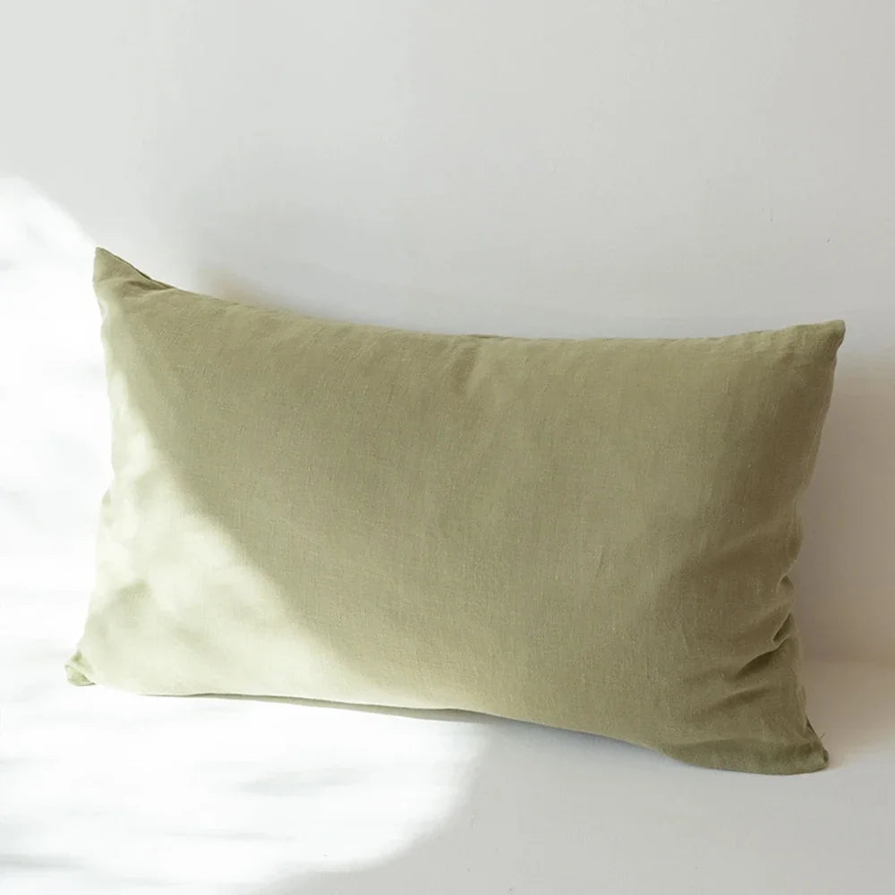Set of 2 100%Linen Soft Breathable Pillowcase Decorative Square