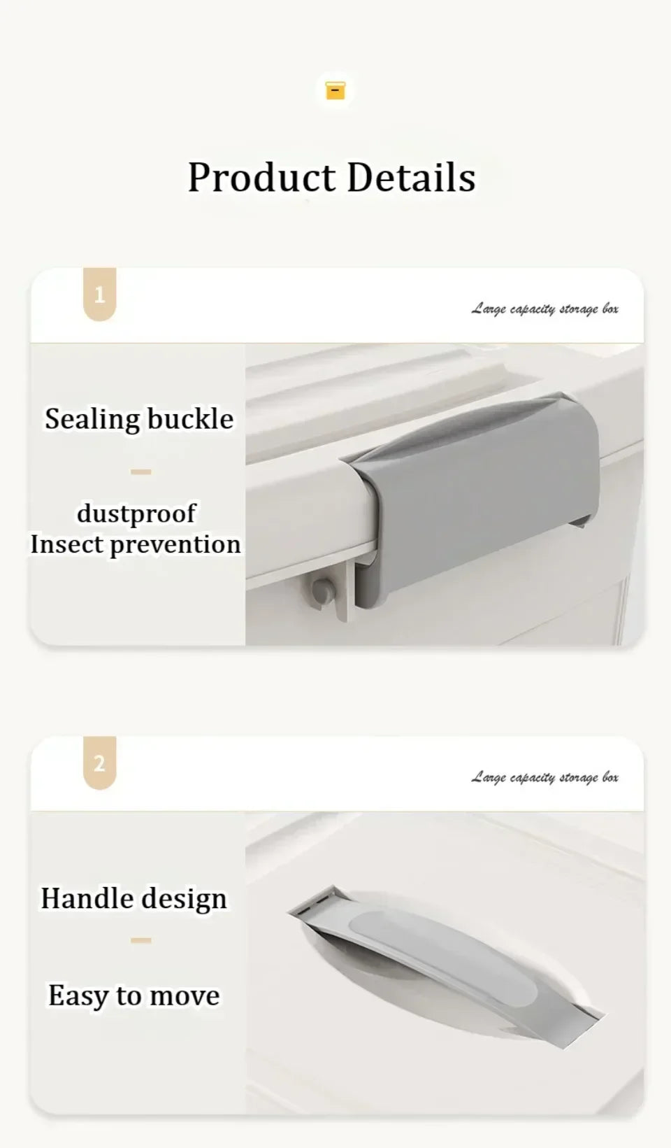 Dustproof Covered Storage Box Durable Large Plastic Storage Box