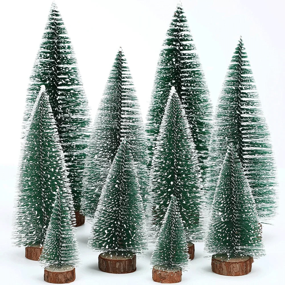 Mini Christmas Tree Bottle Brush Tree Artificial Green Christmas