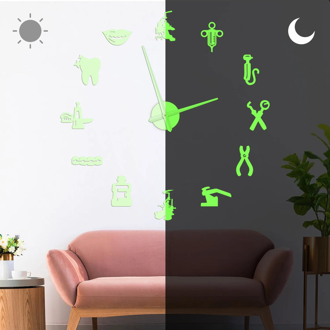 Dentist DIY Giant Wall Clock Dental Doctor Oversized Wall Clock