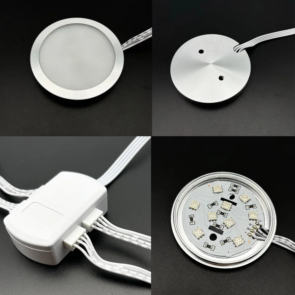 DC12V Tuya WIFI RGB LED Under Cabinet Light Dimmable Puck Light Festival