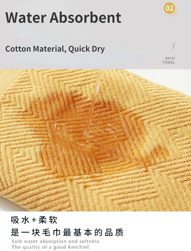 3Pcs/Pack Long-Staple Cotton Bath Towel Face Towel Set