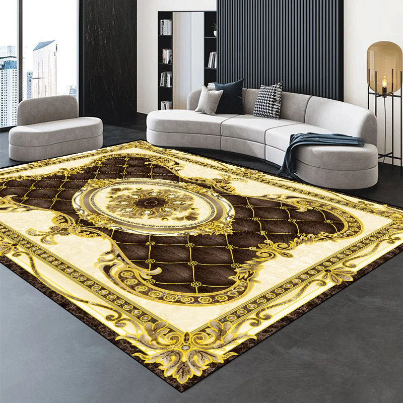 Modern Golden Luxury Carpet Large Living Room Decoration