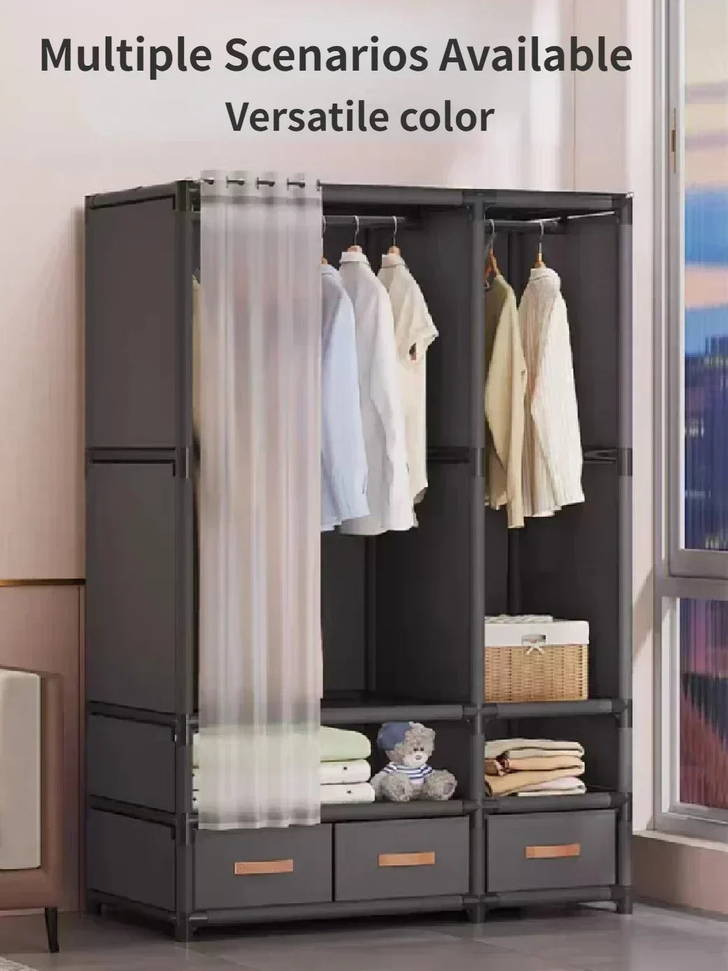 Wardrobe for HomeUse Bedroom Simple and LargeCapacityFabric Cabinet