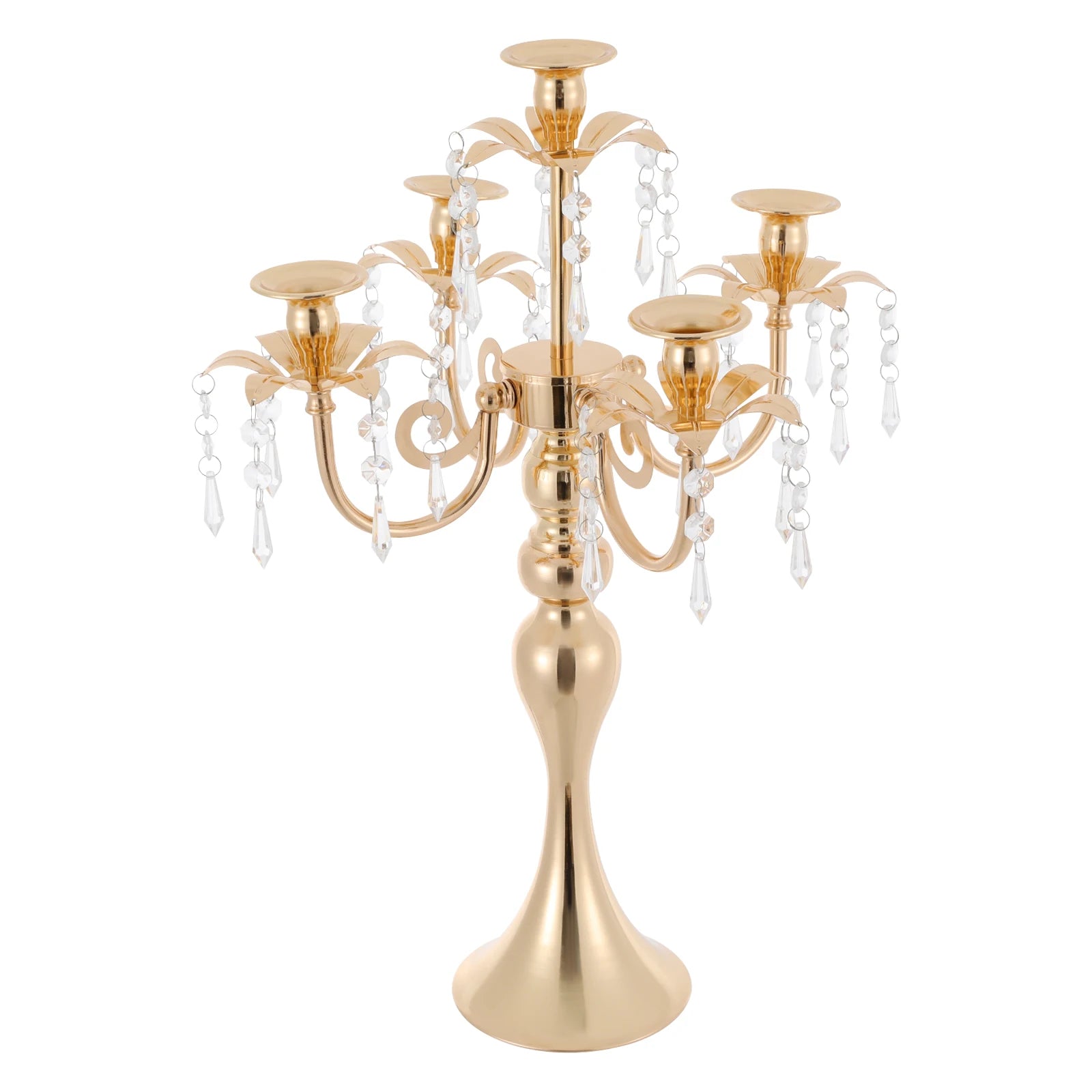 4Pcs 5-Arm Vintage Candle Holders 20in Black