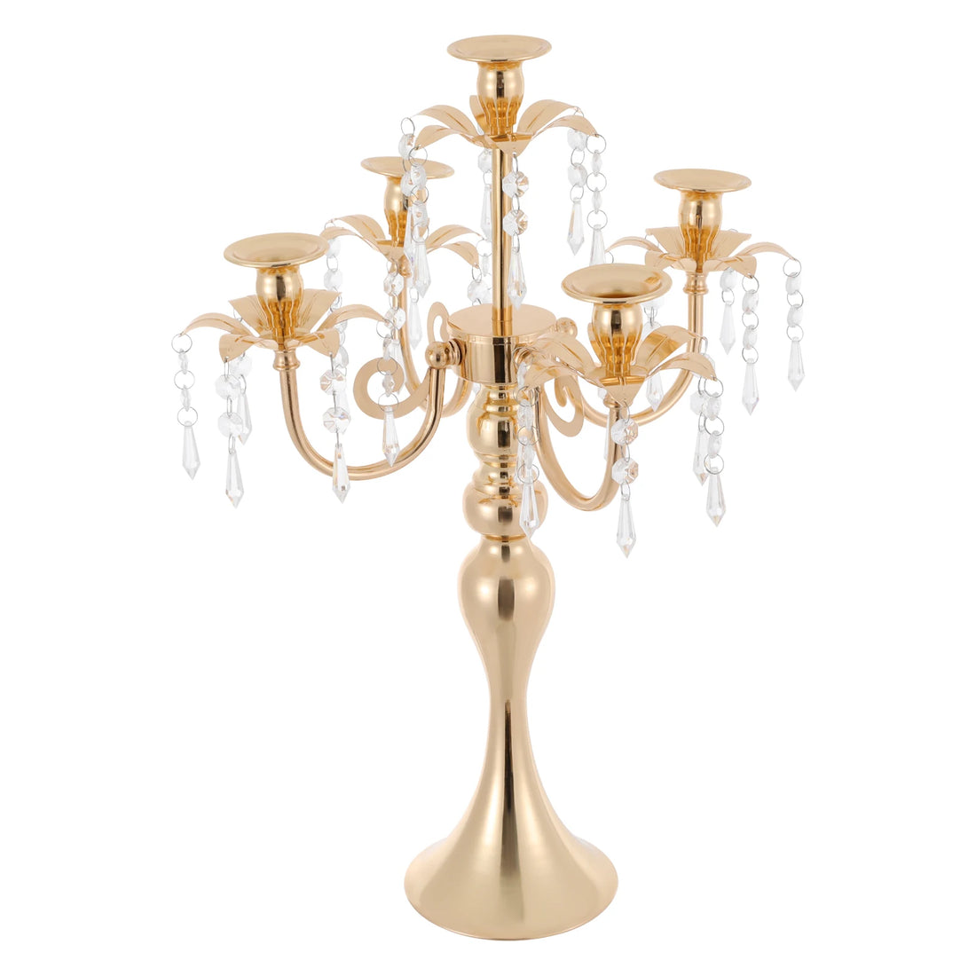 4Pcs 5-Arm Vintage Candle Holders 20in Black