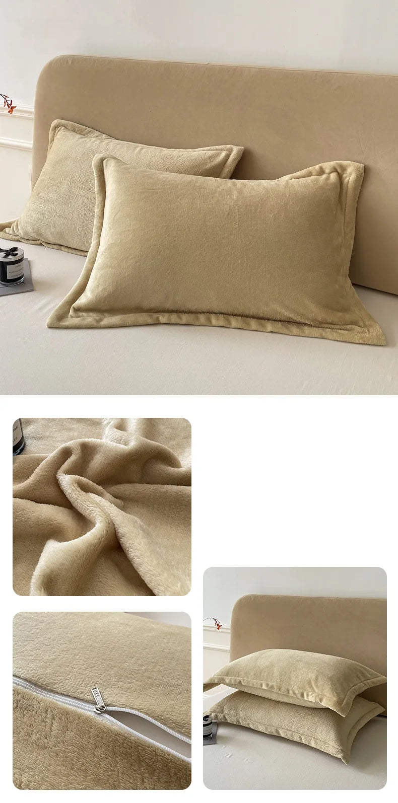 Solid Color Pillows Cover Velvet Pillowslip funda almohada 48x74cm Pillowcase