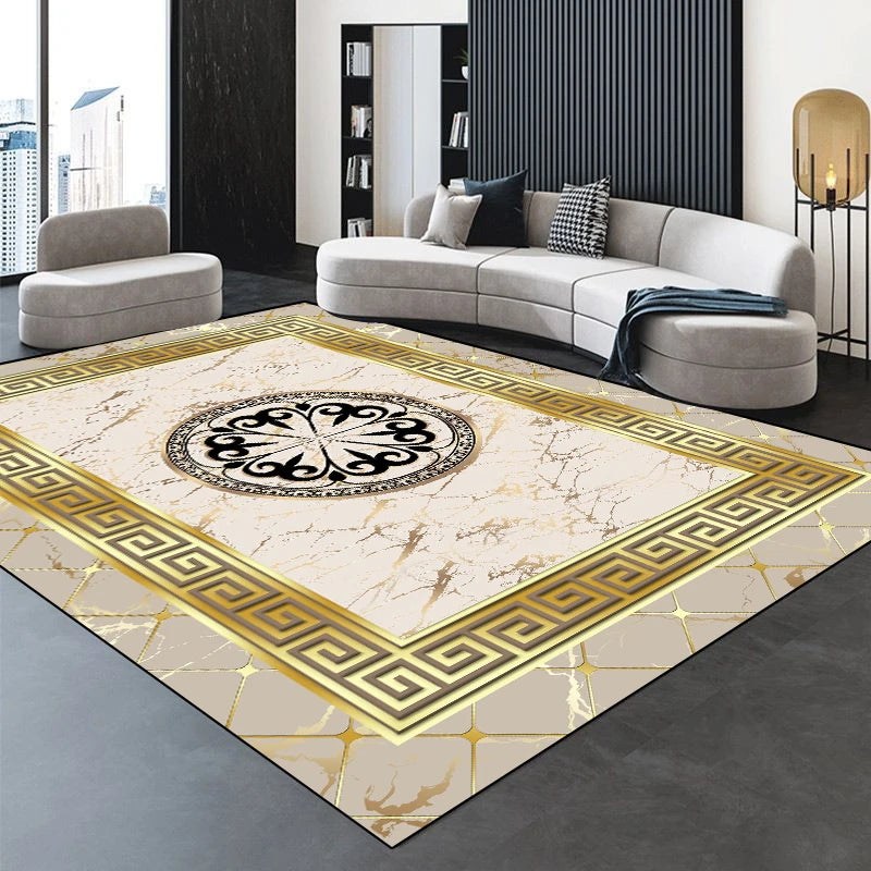 Modern Golden Luxury Carpet Large Living Room Decoration