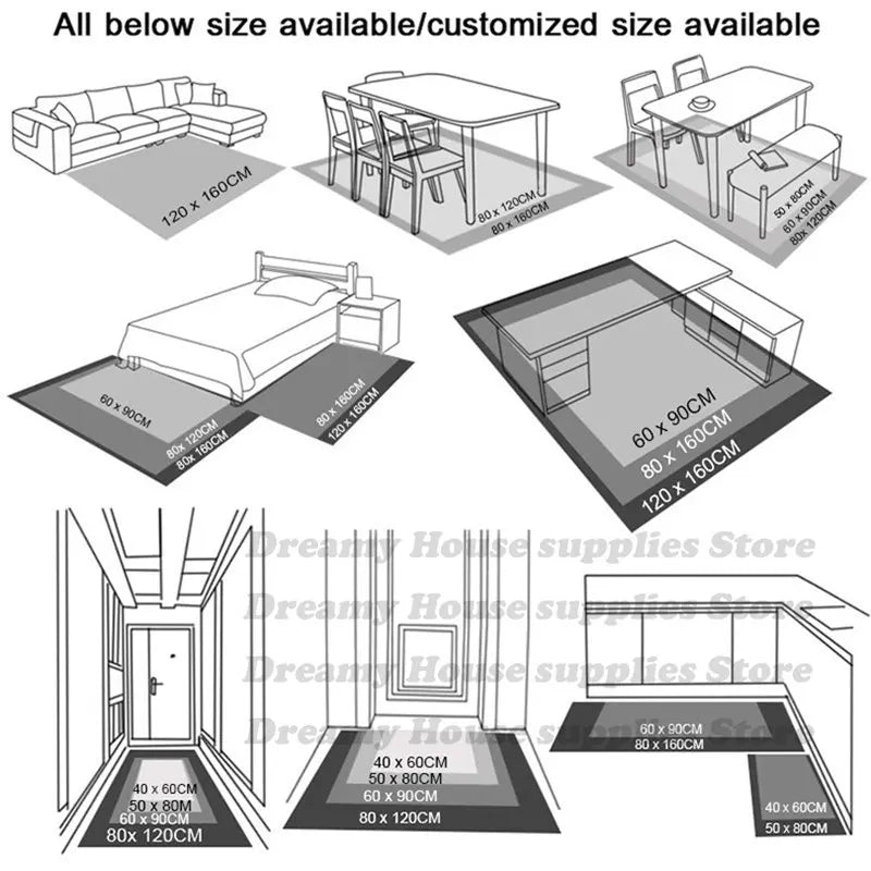 Modern Rectangular Chair Mat for Room Study Geometric