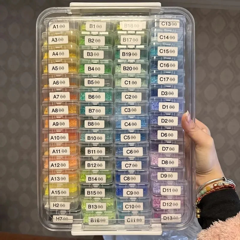 White transparent plastic storage box combination