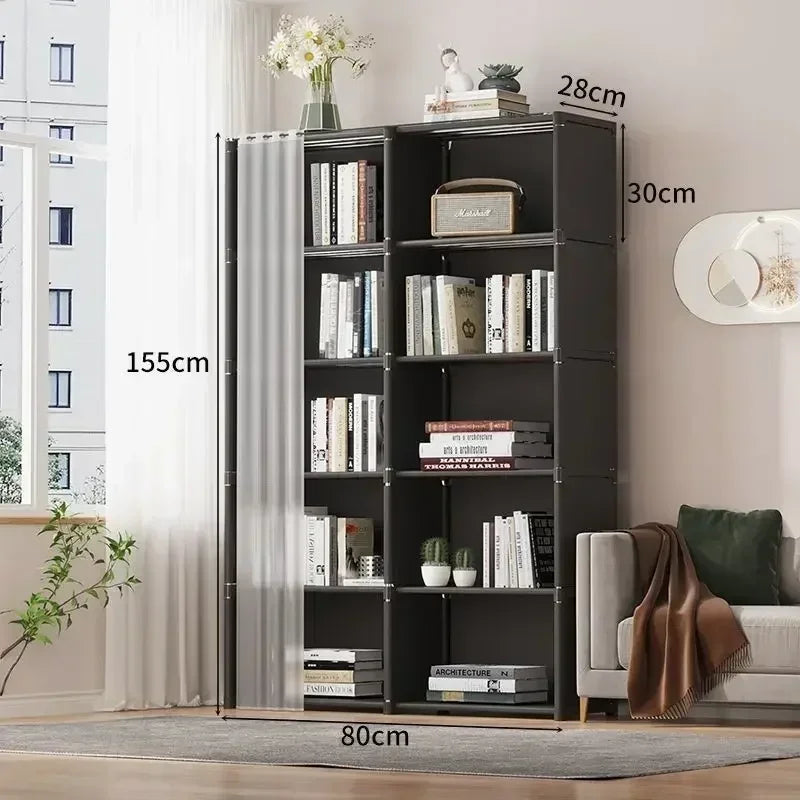 6/5 Layers Dustproof Wardrobe High Capacity Partition Bookshelf