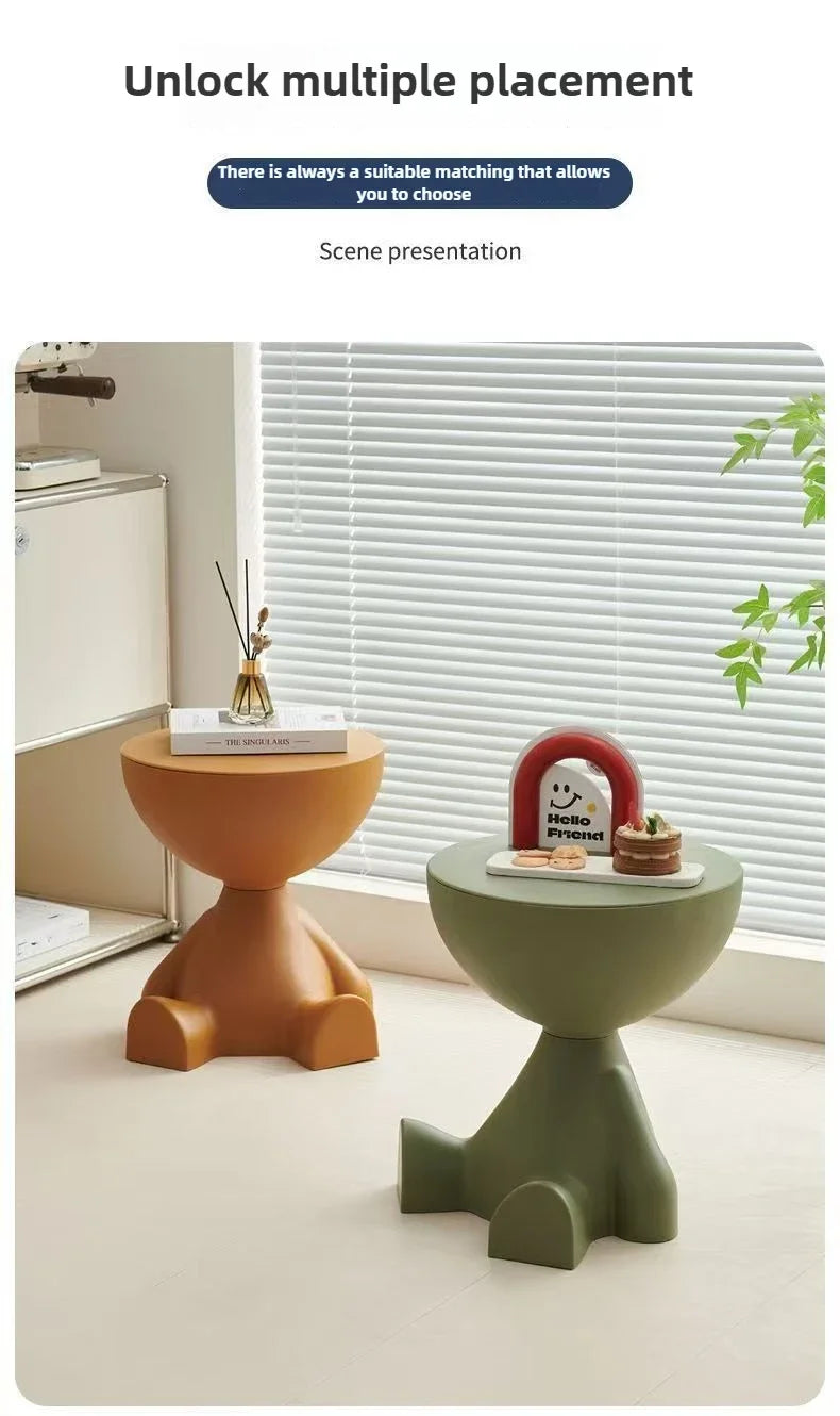 Light Luxury Cartoon Sofa Edge Table Creative Flat Head Coffee Table