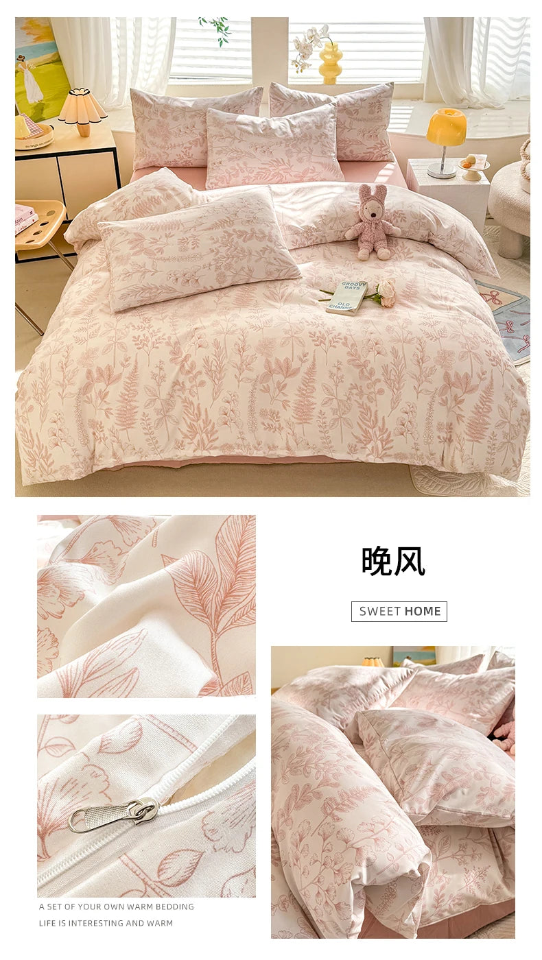 Cute Dog Printed Duvet Covet Set Brown Color Comforter Cover with Pillowcase