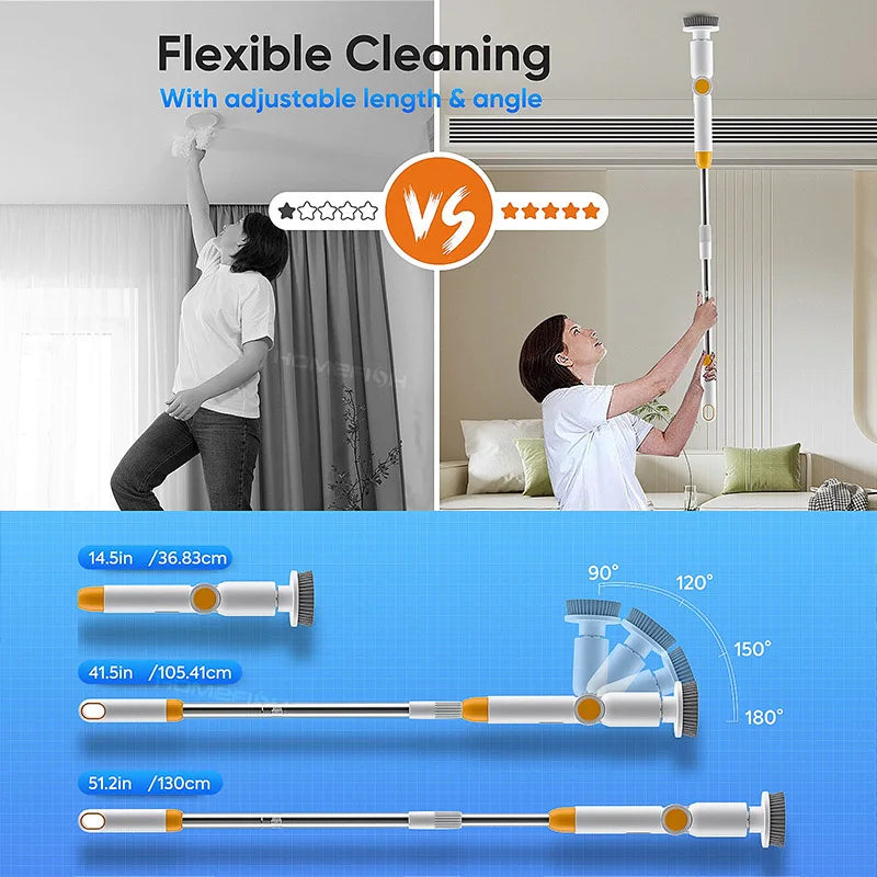 HOMFISH 2025 NEW 8-in-1 Electric Spin Scrubber Wireless Cleaning Brush