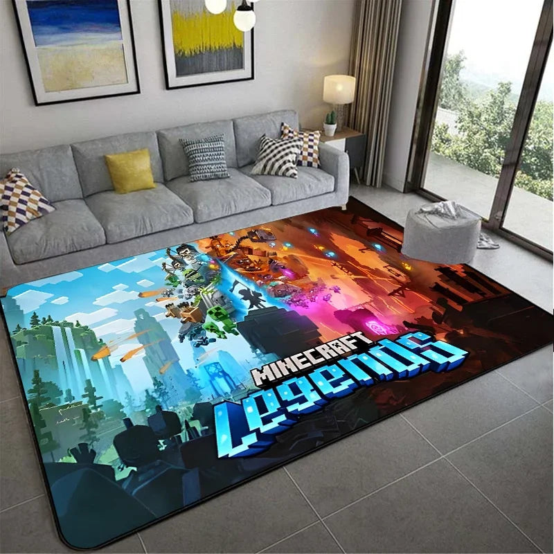 3D Game M-MINE Sandbox Carpet for Living Room Decor Bedroom