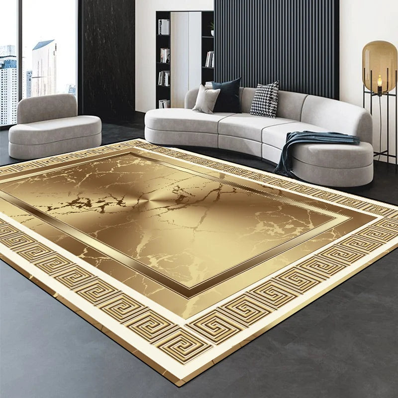 Modern Golden Luxury Carpet Large Living Room Decoration
