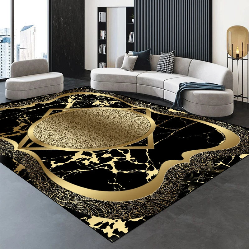 Modern Golden Luxury Carpet Large Living Room Decoration