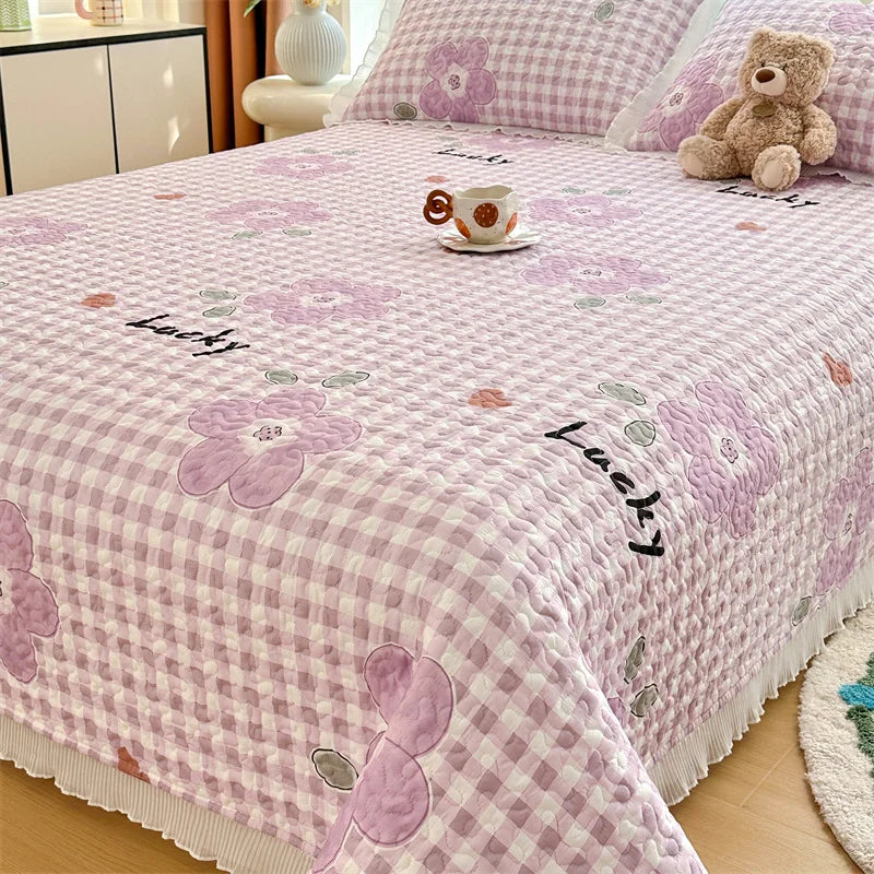 Thicken Bed Cover Floral Style Bedspread Home Bed Linen Double Bedspreads