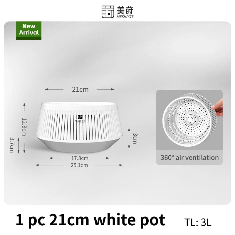 Meshpot Bonsai Pot with Saucer Plastic Flower Pot