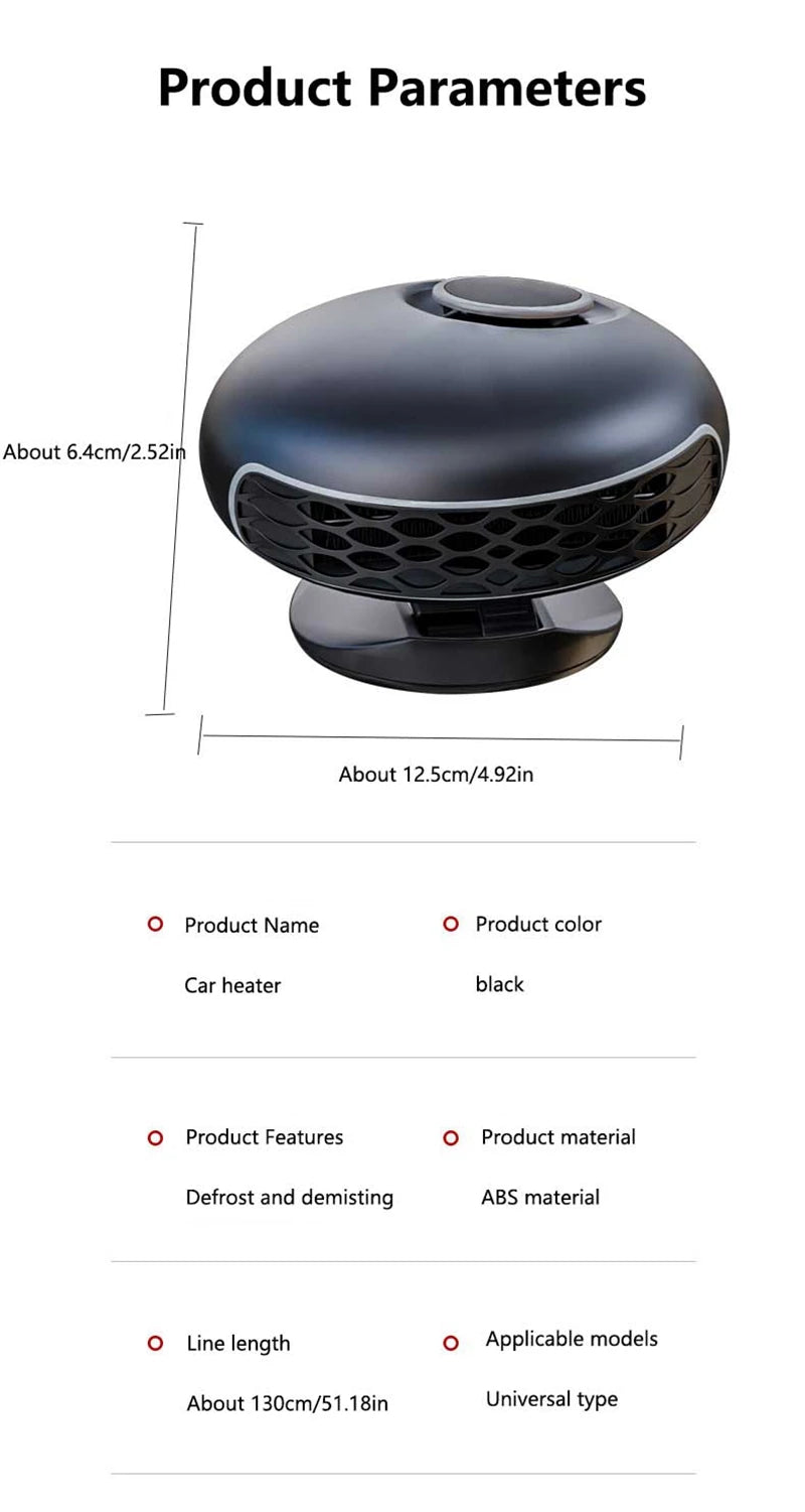 Xiaomi Car Heater 12v24v Low Power 360°Rotation