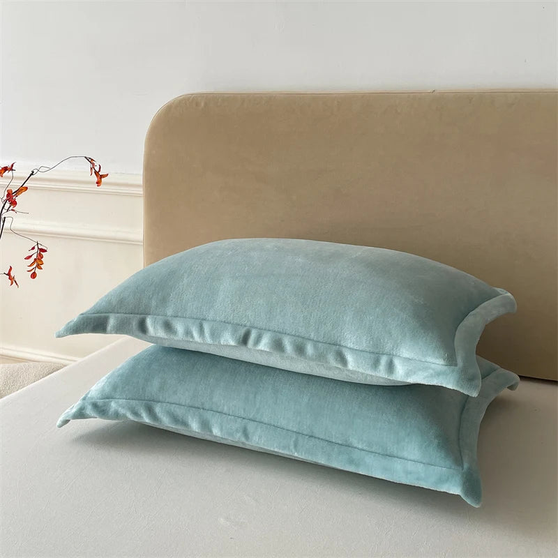 Solid Color Pillows Cover Velvet Pillowslip funda almohada 48x74cm Pillowcase