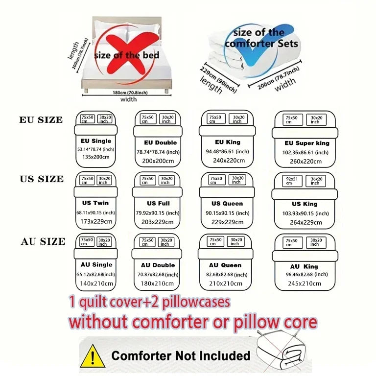 3pcs Christmas imitation relief K-Pop Demon Hunters printed coreless down comforter set