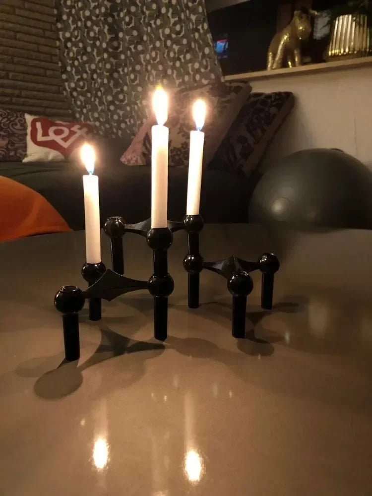 Metal Molecular Structure Candle Holder Nordic Silver Candlestick