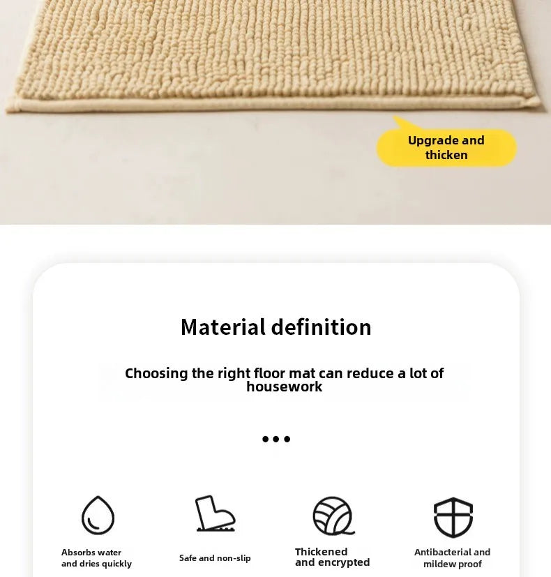 Chenille Bath Mats Encrypted Thickened Short Plush Strong