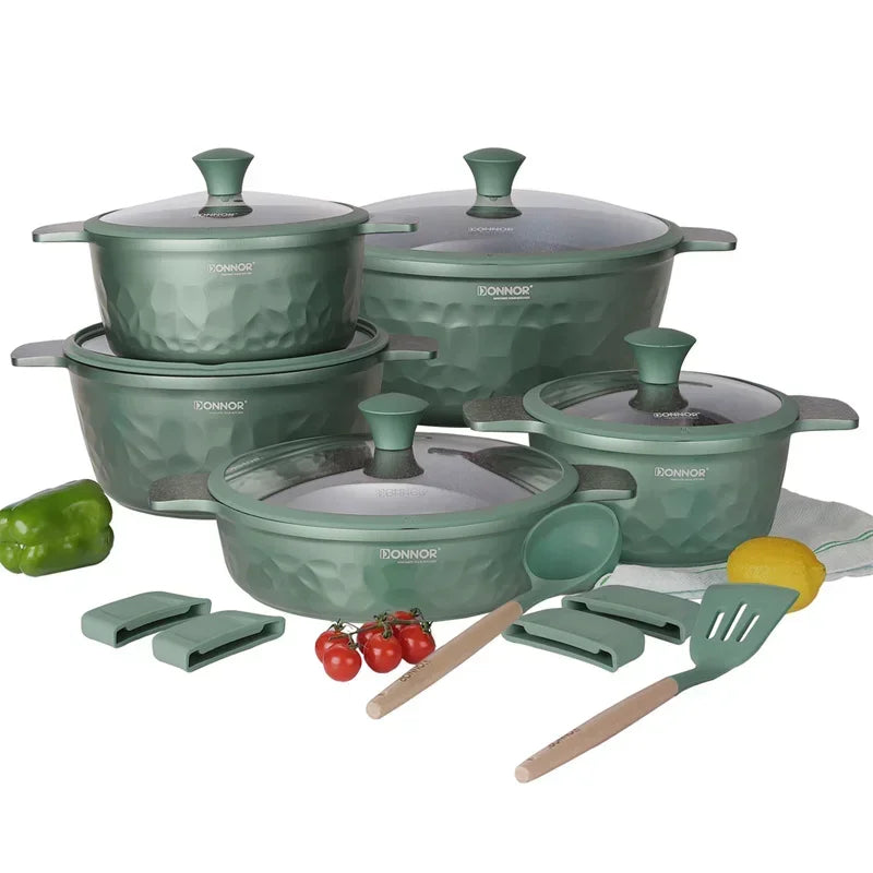 DONNOR Non-stick Pot 12/13/16pcs Cookware Set