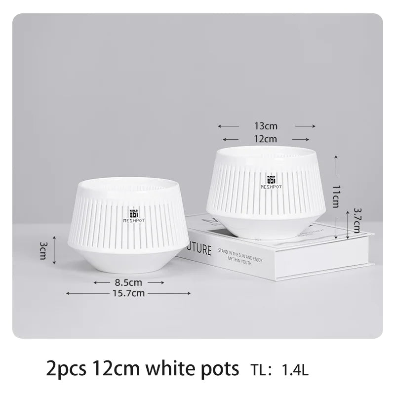 Meshpot Bonsai Pot with Saucer Plastic Flower Pot