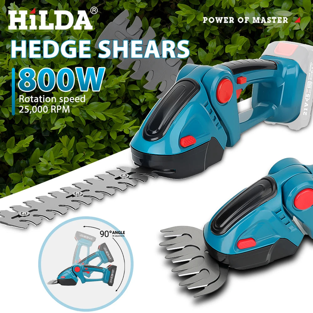 HILDA  2 IN1 Electric Hedge Trimmer Cordless Handheld Weeding