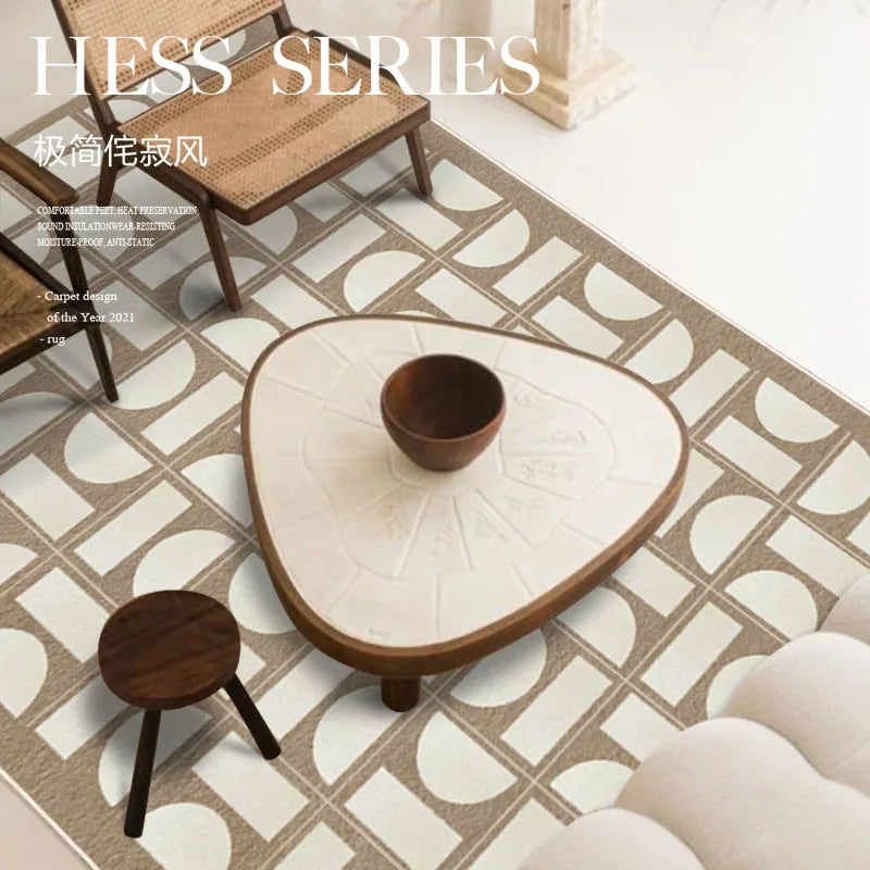 French Retro Rugs for Bedroom Checkerboard Living Room Decoration