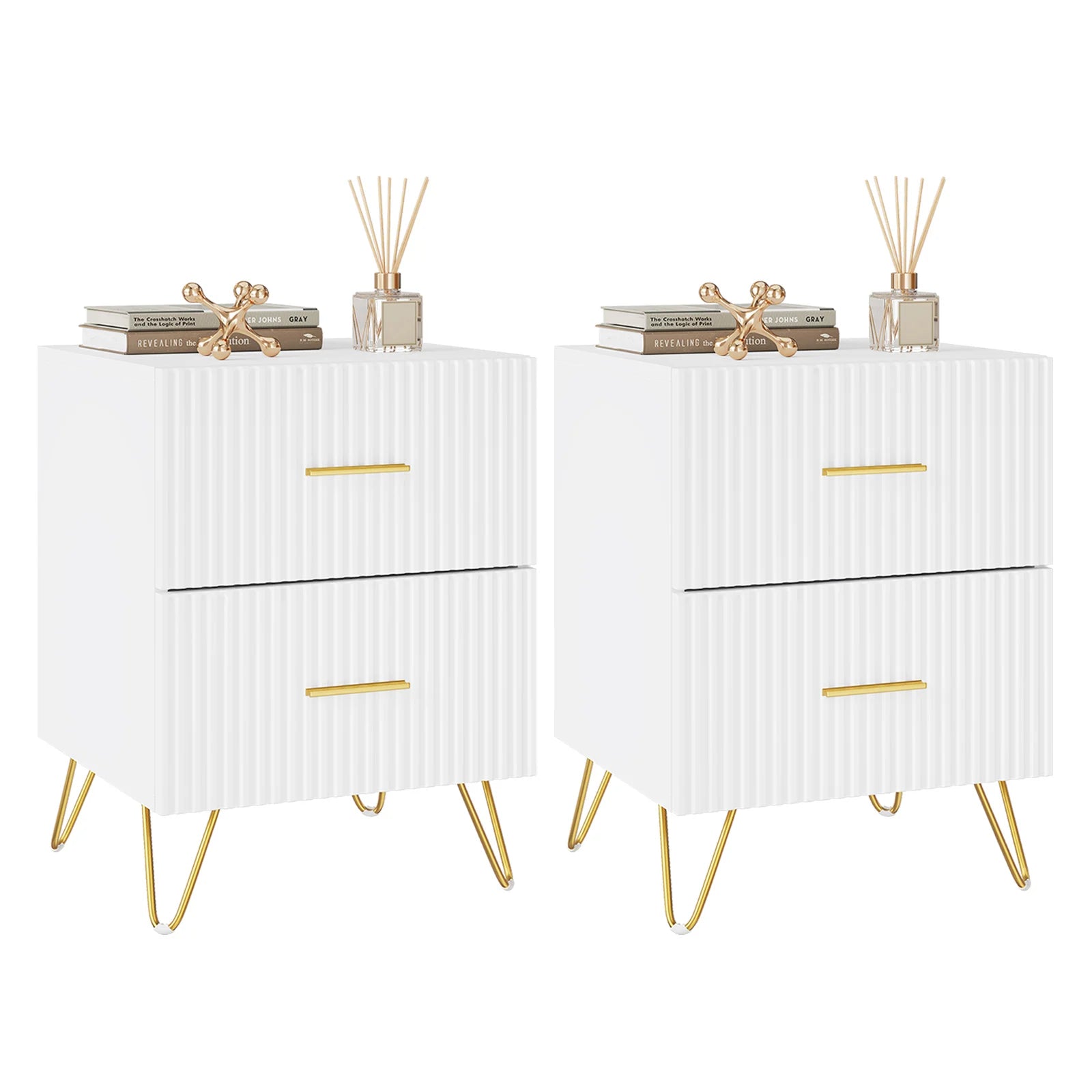 WOLTU Bedside Table Bedside Cabinet 2 Drawers Nightstand