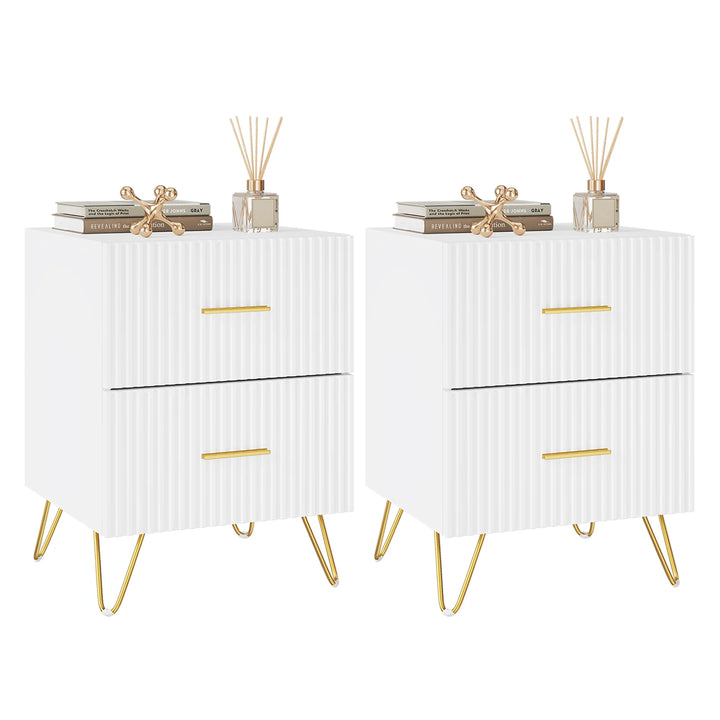 WOLTU Bedside Table Bedside Cabinet 2 Drawers Nightstand