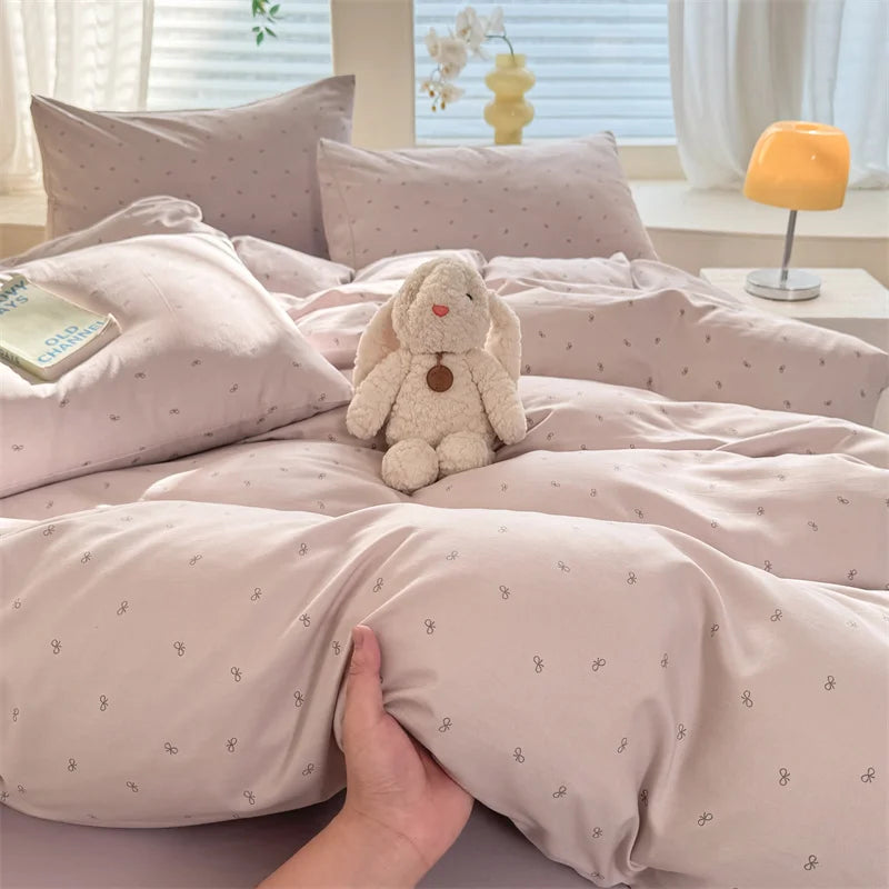 Cute Dog Printed Duvet Covet Set Brown Color Comforter Cover with Pillowcase