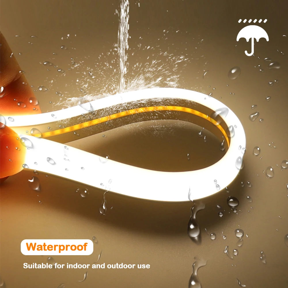 24V LED Neon Light Strip Solar Waterproof 8 Modes 320LEDs/m