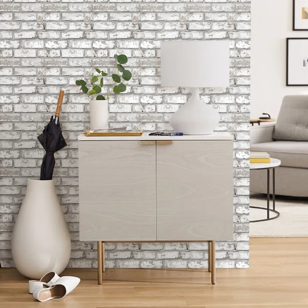 3D Tile Stickers, 3D Whitewash Brick Textures, Matte