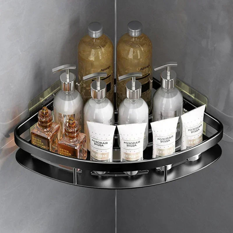 No Drill Wall Corner Bathroom Shelf Corner Shelf Storage Organizer