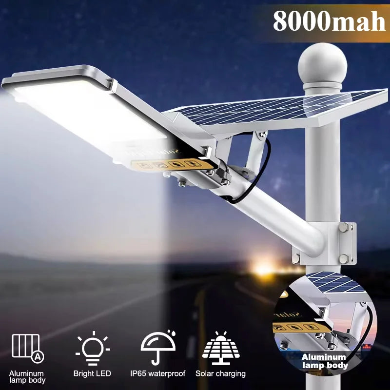 Aluminum 8000mah High Power Solar Light Outdoor Solar Street