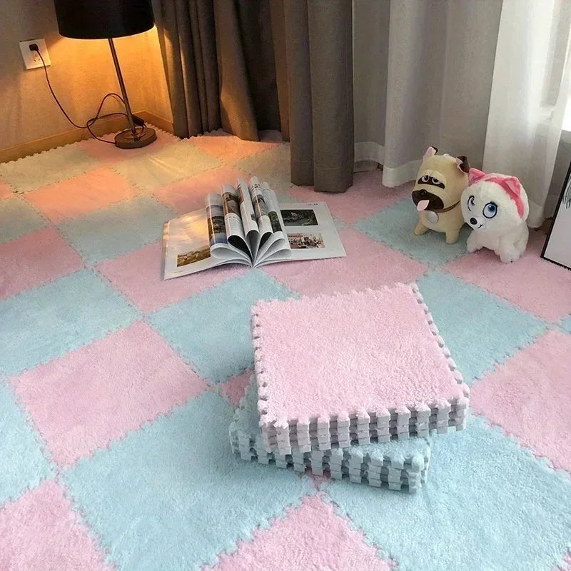 30x30cm Plush Puzzle Foam Floor Mat Creative Fashion Carpet
