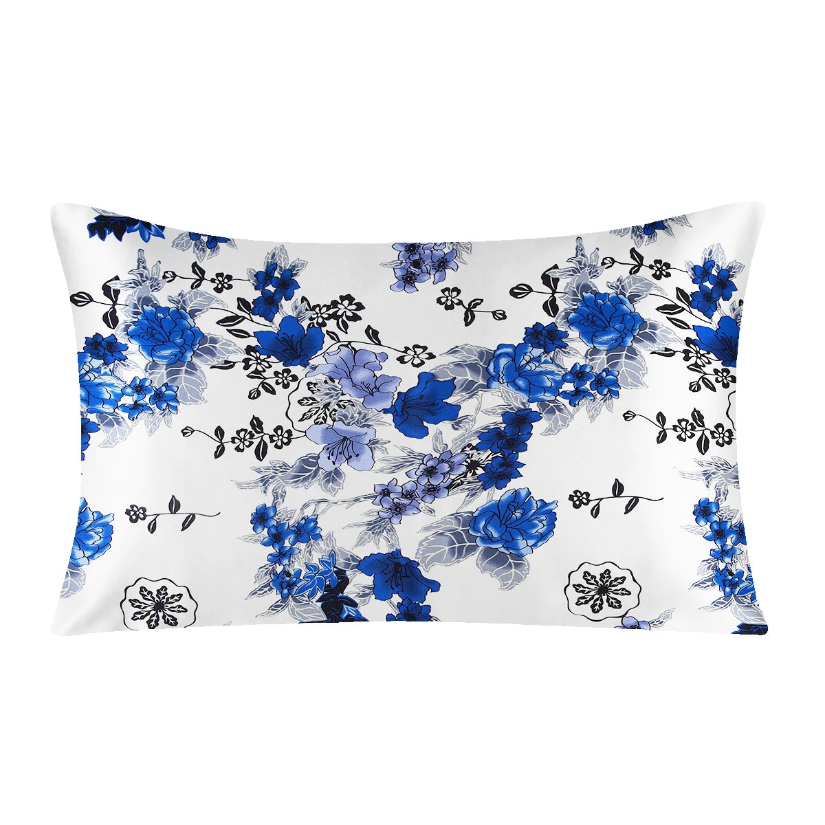 New 100% Nature Mulberry Floral Silk Pillowcase Zipper Pillow Case