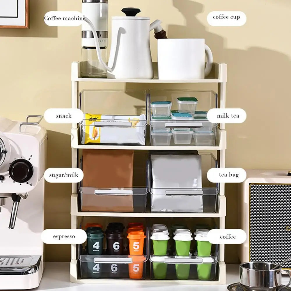 Desktop Tea Bag Organizer Large Capacity Tea Bag Holder Coffee Pod