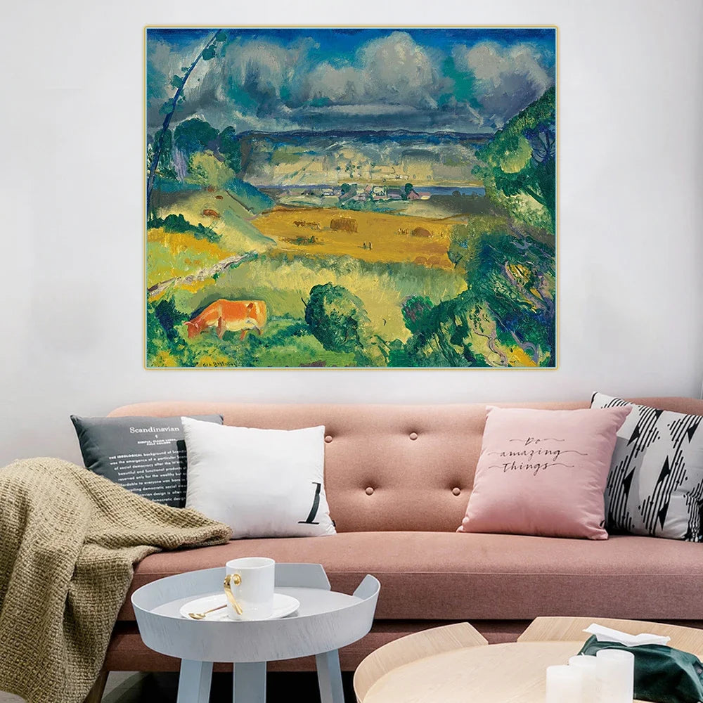 Citon George Bellows《Clouds and meadow》Canvas Oil Painting