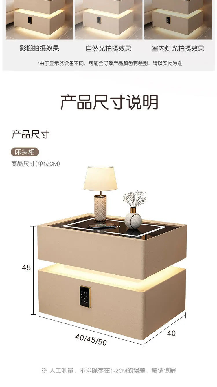 Smart Nightstand with Wireless Charger Bluetooth Speaker