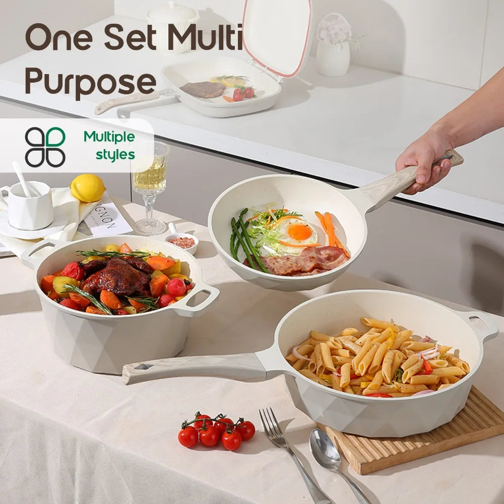 DONNOR 21pcs Pots and Pans Set Medical Stone Cookware Sets