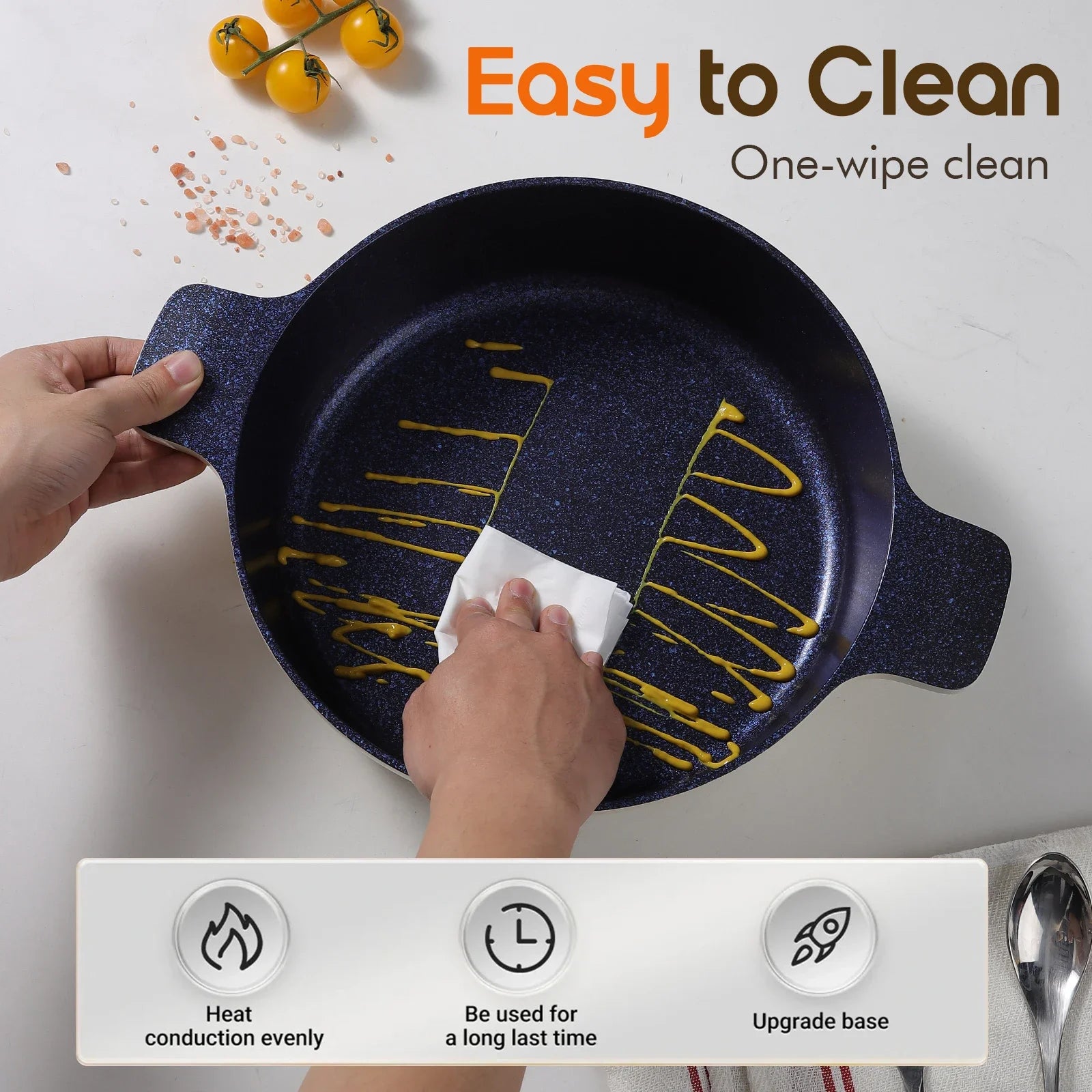 DONNOR 15pcs/set Non Stick Pan Aluminum+Ceramic Cookware