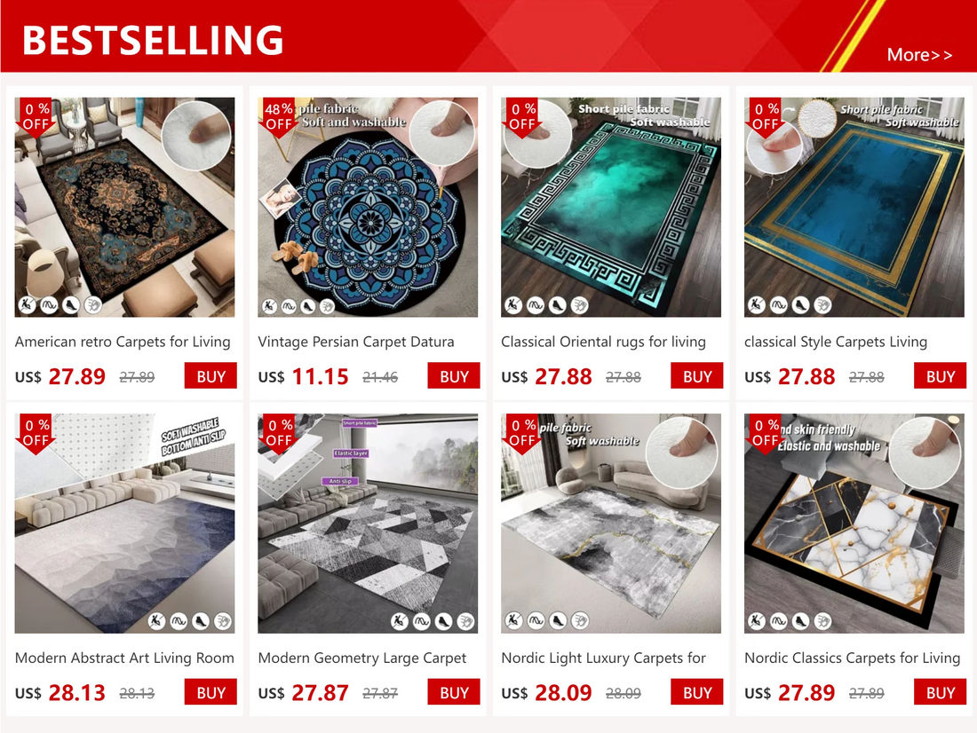 Nordic Marble Geometry Carpets for Living Room