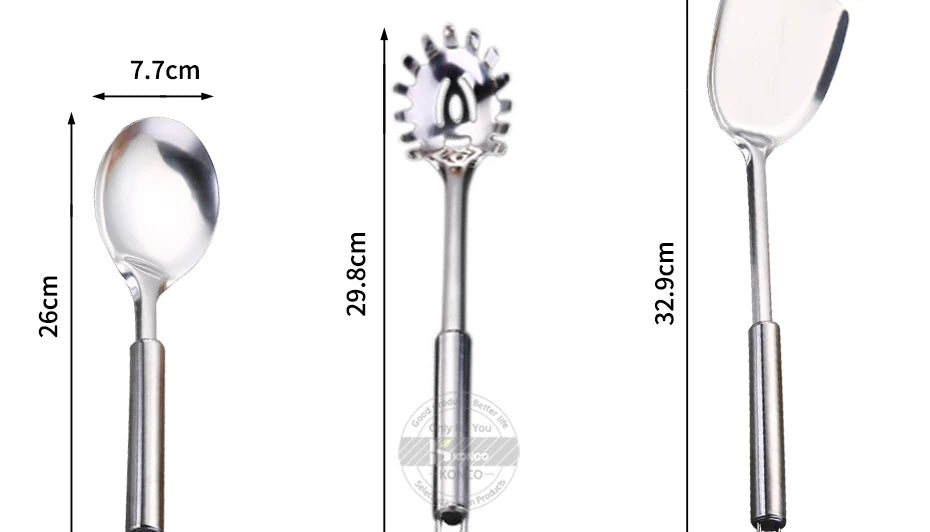 KONCO 6 Pieces Kictche Cooking Utensil Set Stainless Steel Cookware Set